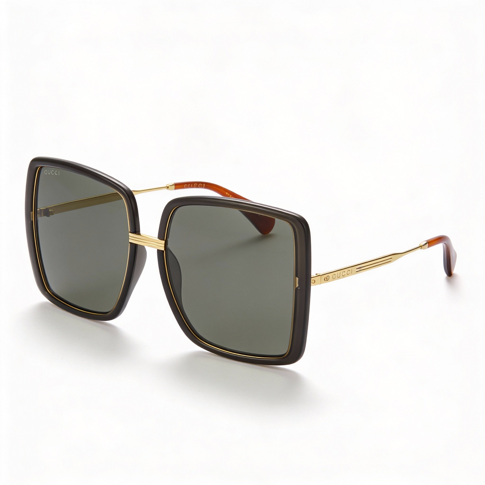 Gafas de sol Gucci Gg0903s-001 para mujer, cuadradas, de plástico gris transparente, con lentes gris-doradas-grises, protección UV, sin polarizar, 60 mm, Photo 1