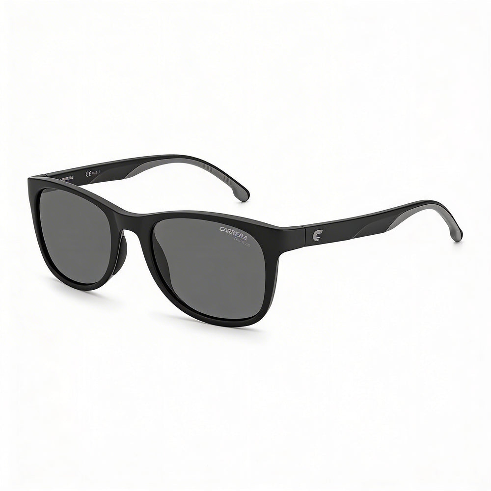 Gafas de sol Carrera 8054/S para hombre, montura de poliamida negra mate con lentes grises, 52 mm, 100 % protección UV