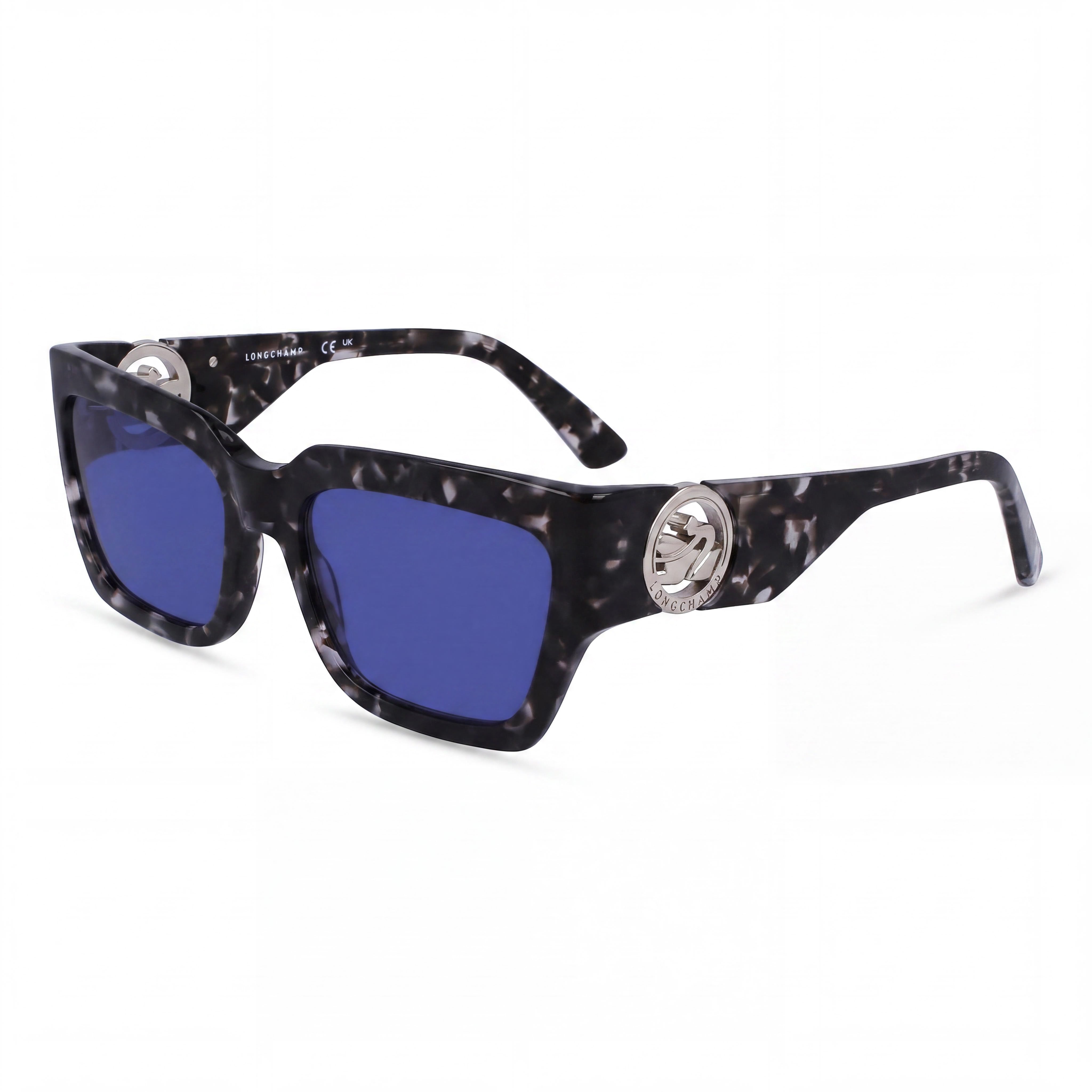 Longchamp Women's Casual Acetate Frame Sunglasses with UV Protection Lenses, Grey Havana, 55mm, Photo 1