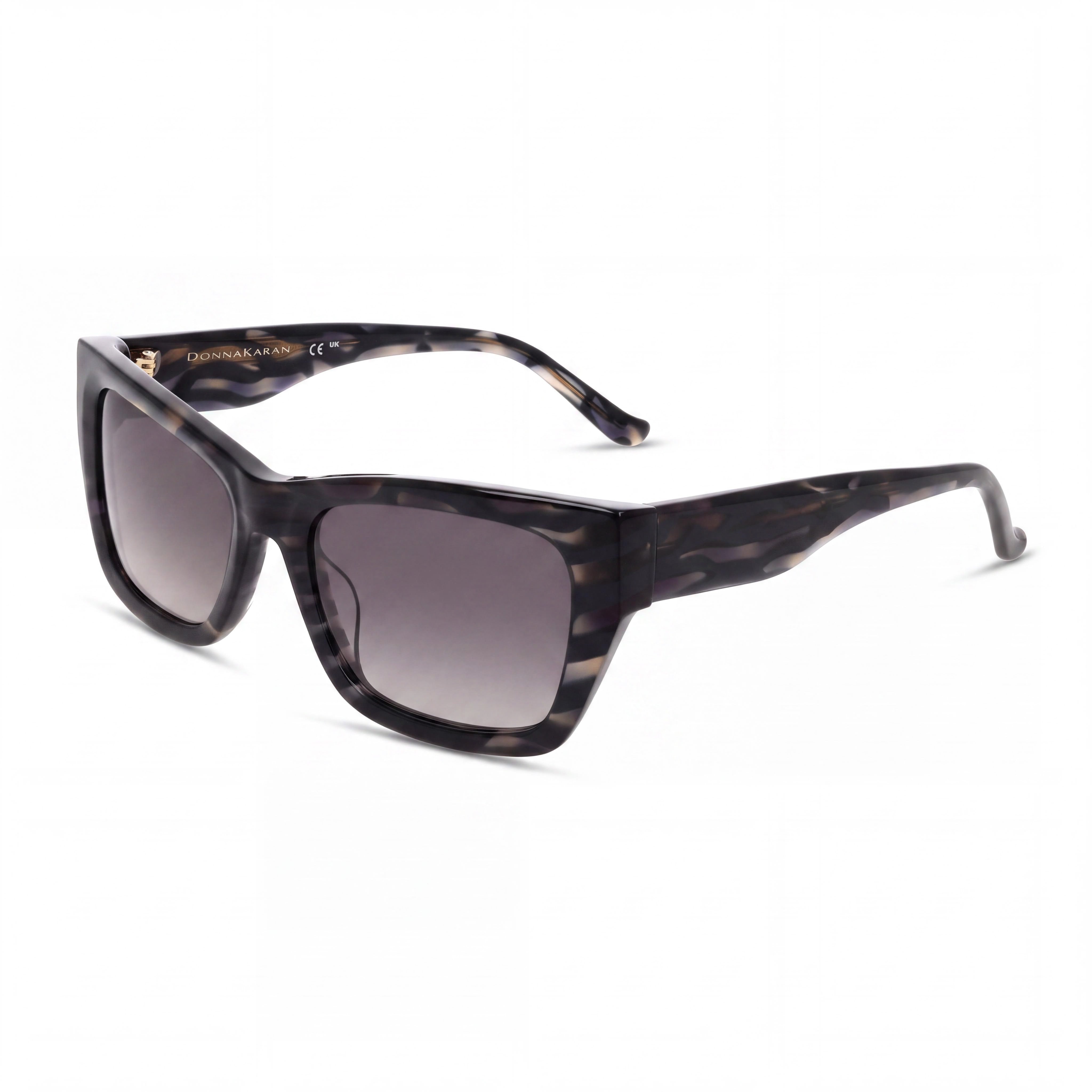 Donna Karan Women's Do519s Acetate Sunglasses with Grey Horn Frame and Smoke Gradient Lenses 55-19-140, Photo 1