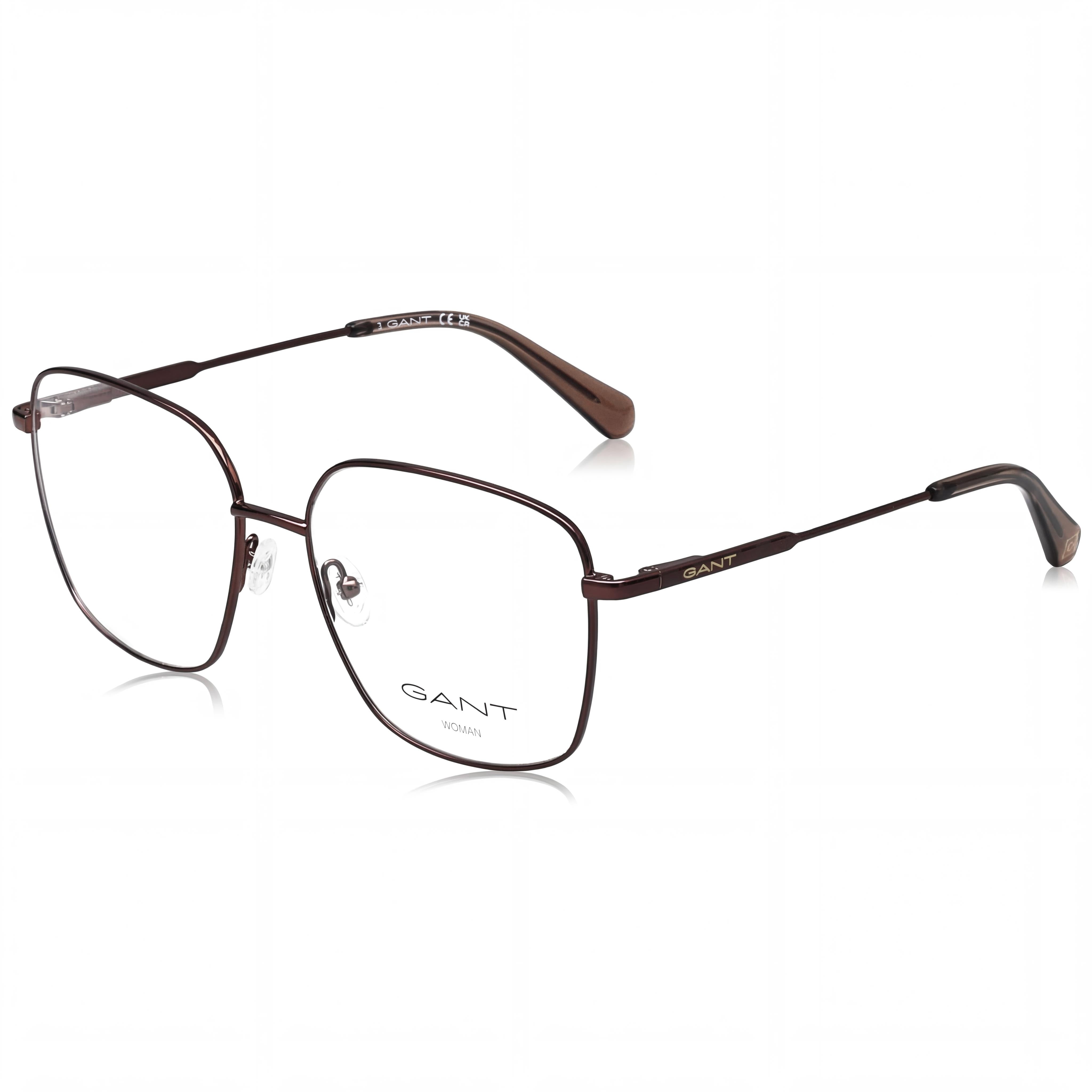Gant Ga4145 Women's Metal Frame Eyeglasses 56mm - Dark Bronze / Dark Brown, Clear Non- Lenses, Photo 1