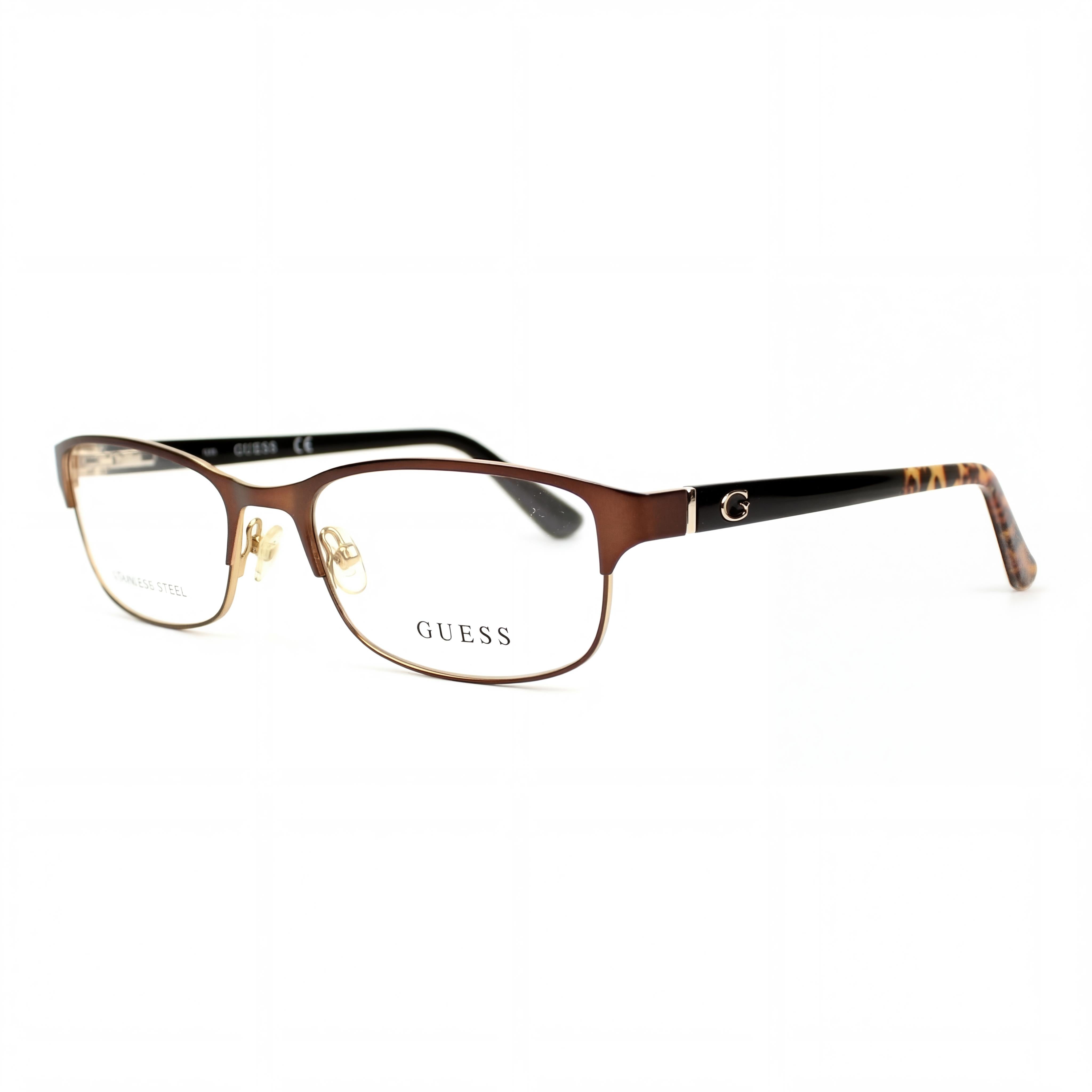 Guess Gu2614 Unisex Plastic Frame Eyeglasses Matte Dark Brown 52mm, Photo 1