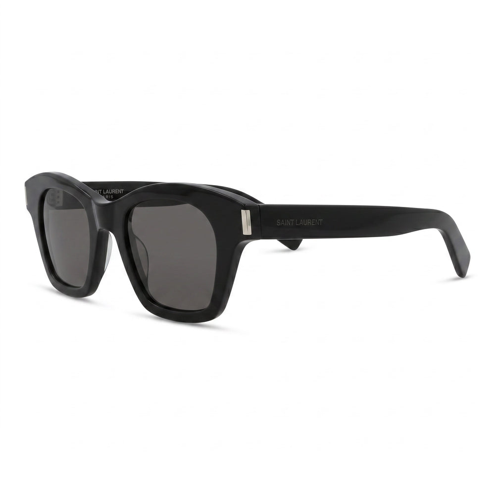 Gafas de sol Yves Saint Laurent para mujer, cuadradas o rectangulares, de acero inoxidable negro, con protección UV, 47 mm