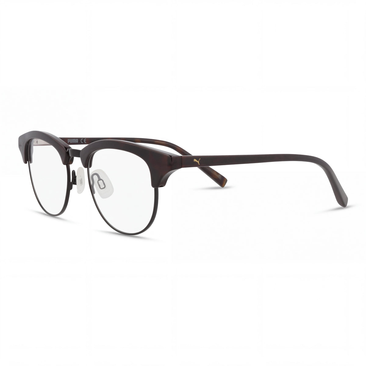 Montura óptica PUMA para mujer, forma redonda/ovalada, material plástico, color habana transparente, lentes neutras transparentes, 50-19-140, Photo 1