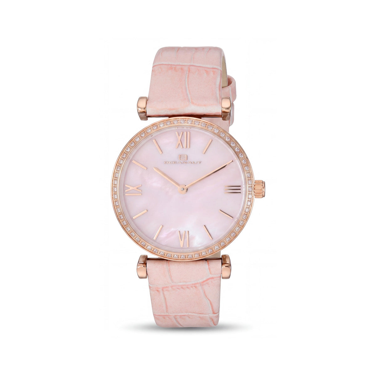 Reloj Oceanaut de cuarzo para mujer con esfera de nácar rosa, bisel de cristal, resistente al agua, Photo 1