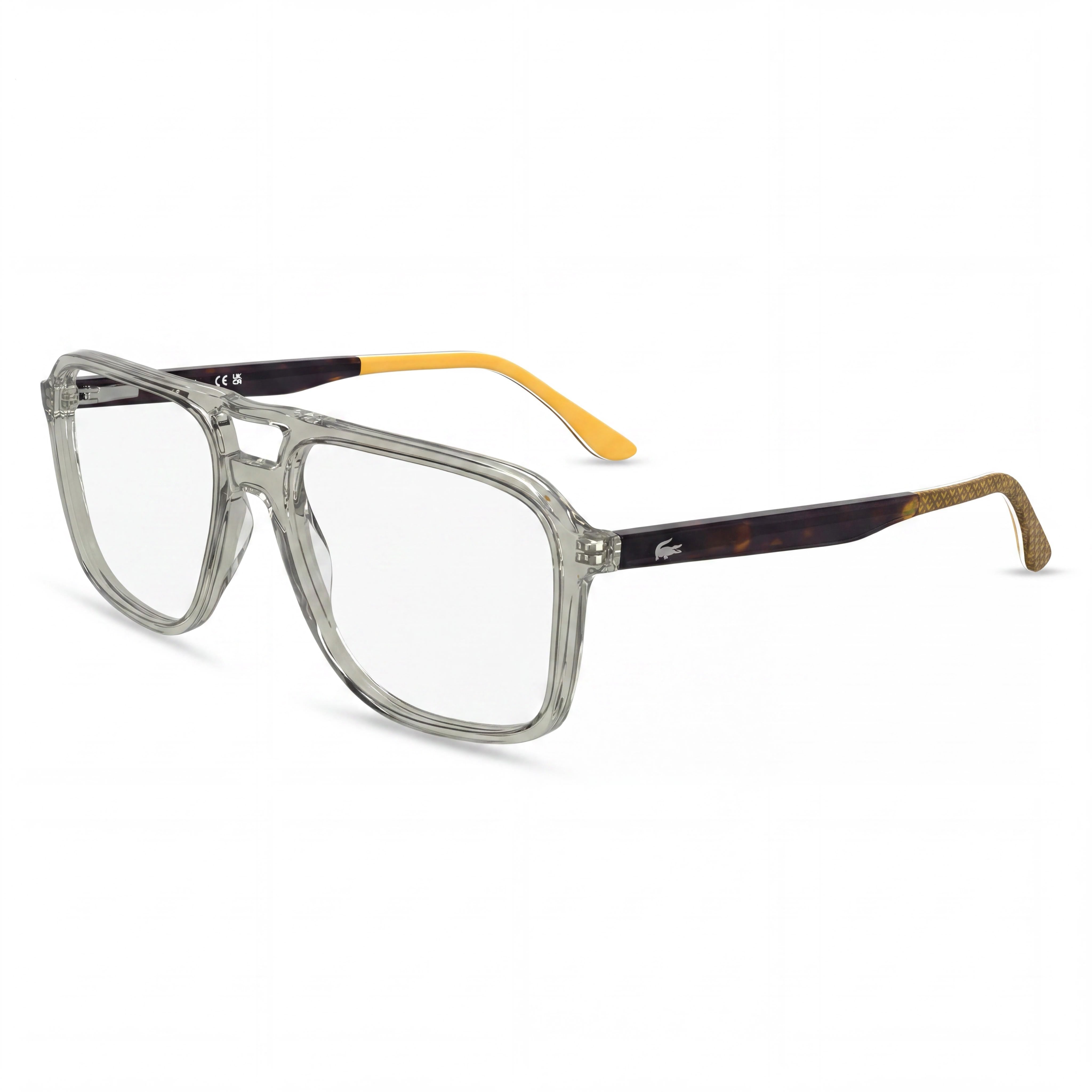 Lacoste Casual Eyewear for Unisex with Transparent Grey Acetate Frame and Transparent Lenses, 58mm Lens Width, Photo 1