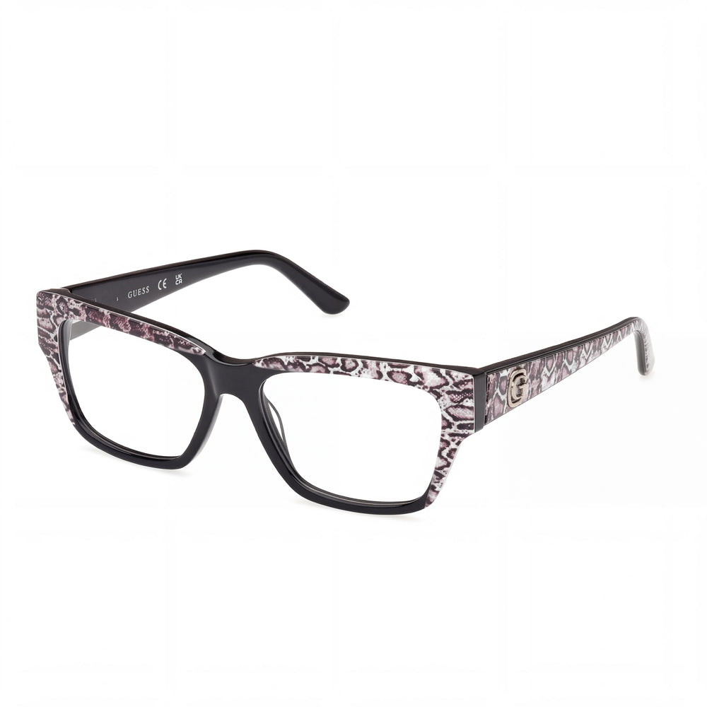 Marcolin Gu50126 Women's Ophthalmic Plastic Non- Eyeglasses Shiny Black Animal Monocolor 53mm