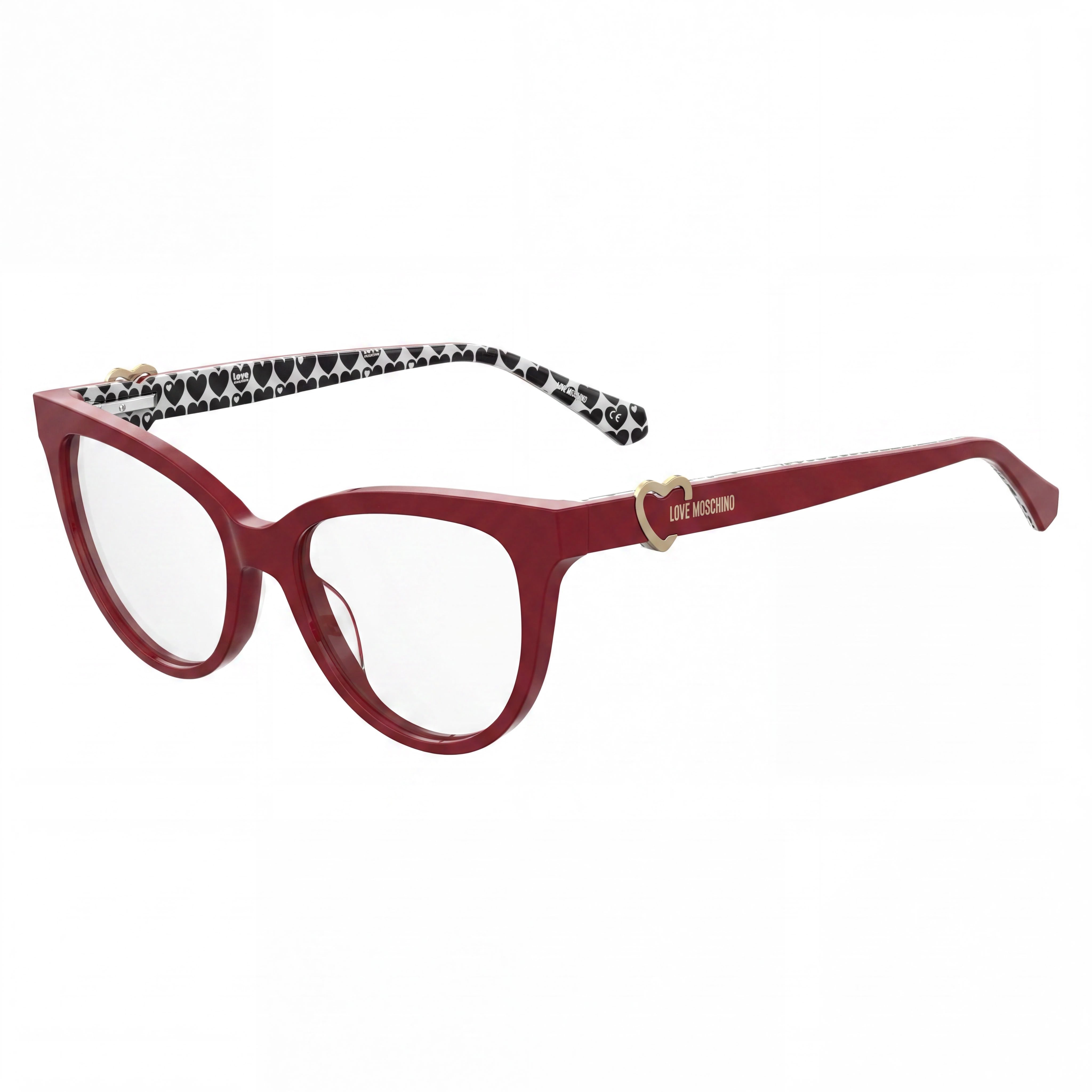 Montura completa de acetato multicolor para gafas de sol Love Moschino CAT-EYE Cat Eye para hombre con logotipo de corazón 52-17-140, Photo 1