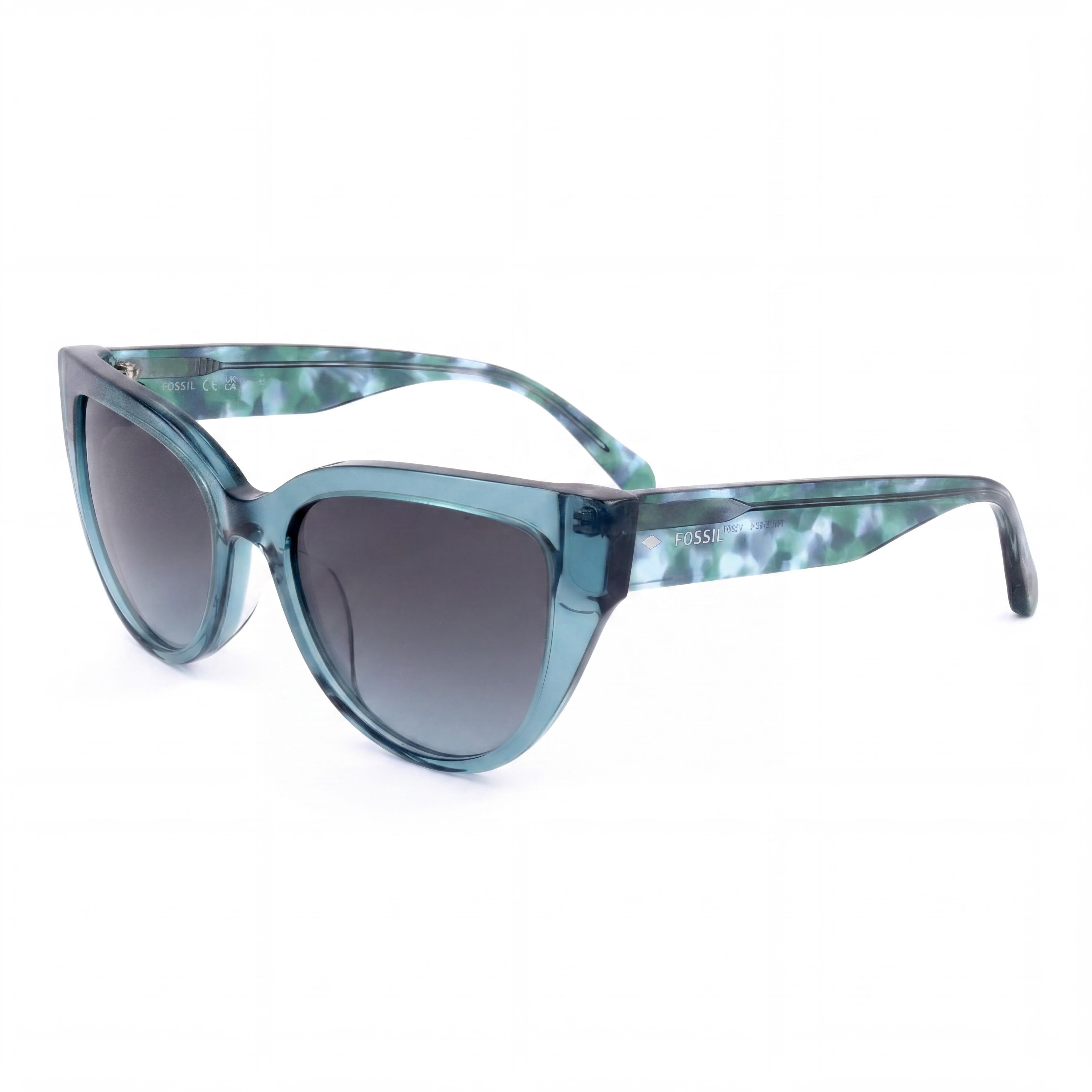 Gafas de Sol Fossil FOS 2125/S para Mujer Acetato Cristal Verde Azulado Gris Petróleo Lentes Gris Petróleo Protección UV 52-18-140, Photo 1