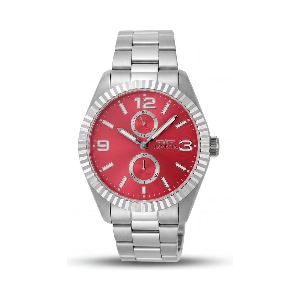 Invicta Specialty 49526 Men's Red Dial Quartz Silver-tone Stainless Steel Bracelet Watch 43mm