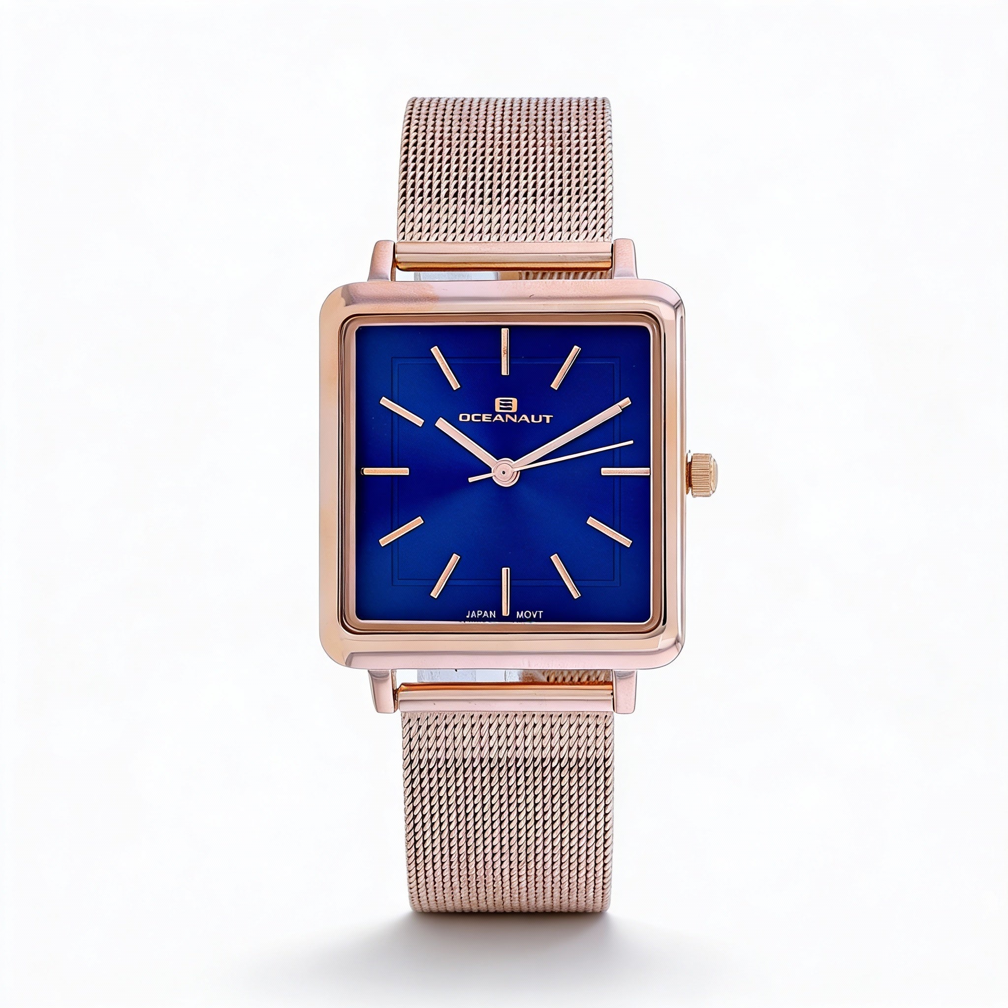 Reloj de cuarzo Oceanaut para mujer, acero inoxidable en oro rosa, esfera azul, resistente al agua y a los arañazos, mineral., Photo 1