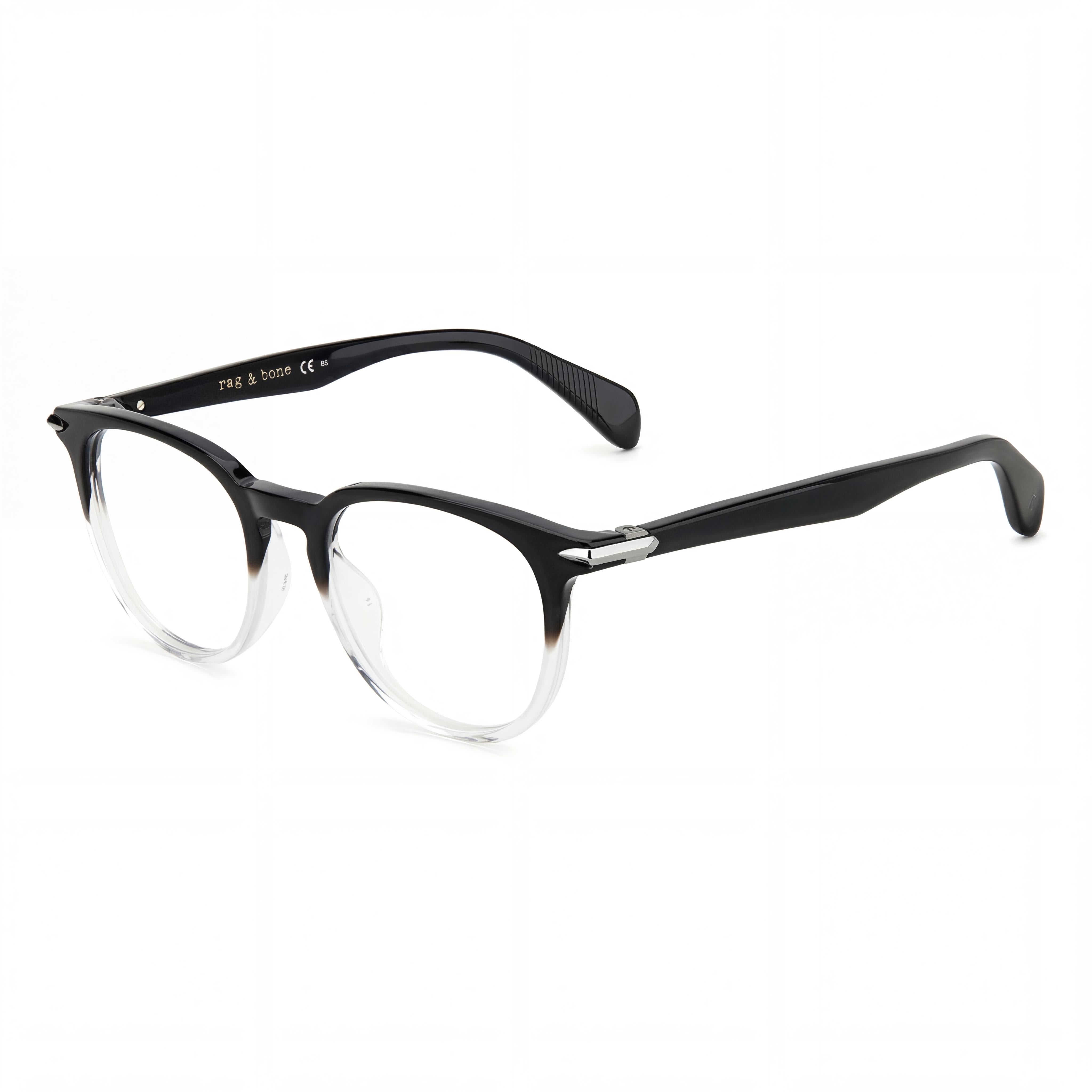 rag & bone Modern Women's Acetate Frame Black Shaded Crystal Polycarbonate Non-polarised Lenses 50mm Sunglasses, Photo 1
