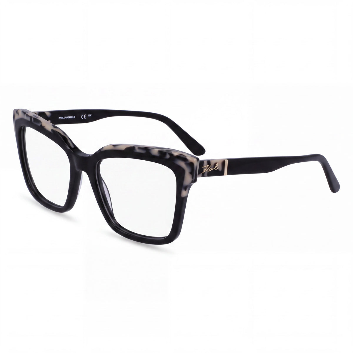 KARL LAGERFELD Casual Women's Black Marble Acetate Eyeglasses 52mm, Photo 1