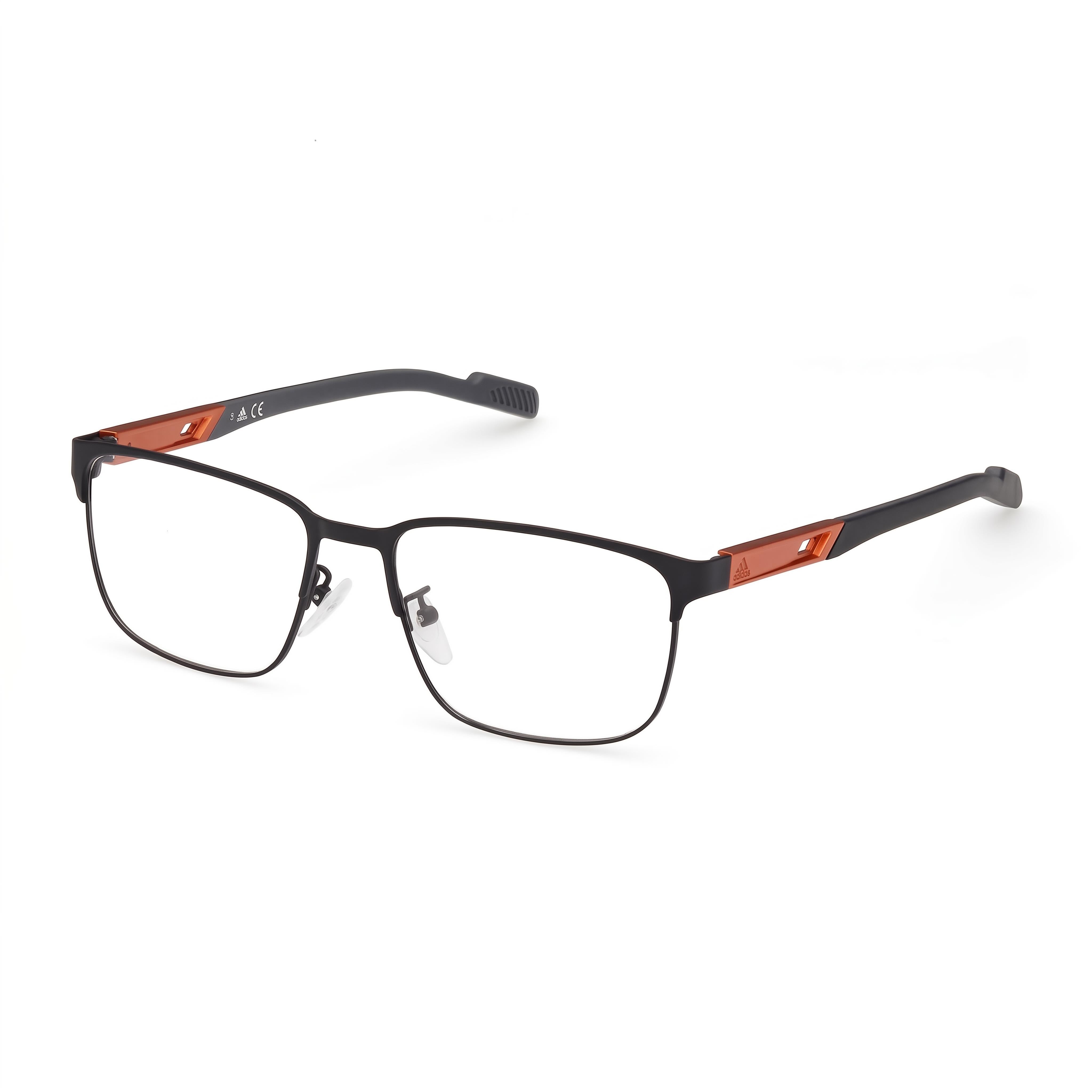 Gafas ópticas Adidas Navigator de metal negro para hombre, listas para lentes de prescripción, ancho de lente 52 mm, ancho de puente 16 mm, longitud de patilla 145 mm, Photo 1