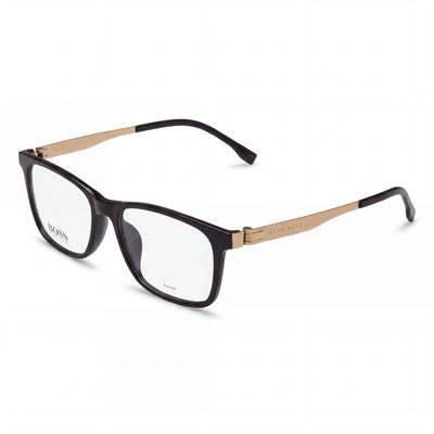 BOSS Audio Systems B1343f Unisex Rectangular Acetate & Stainless Steel Black Gold Optical Eyeglass Frames 54mm