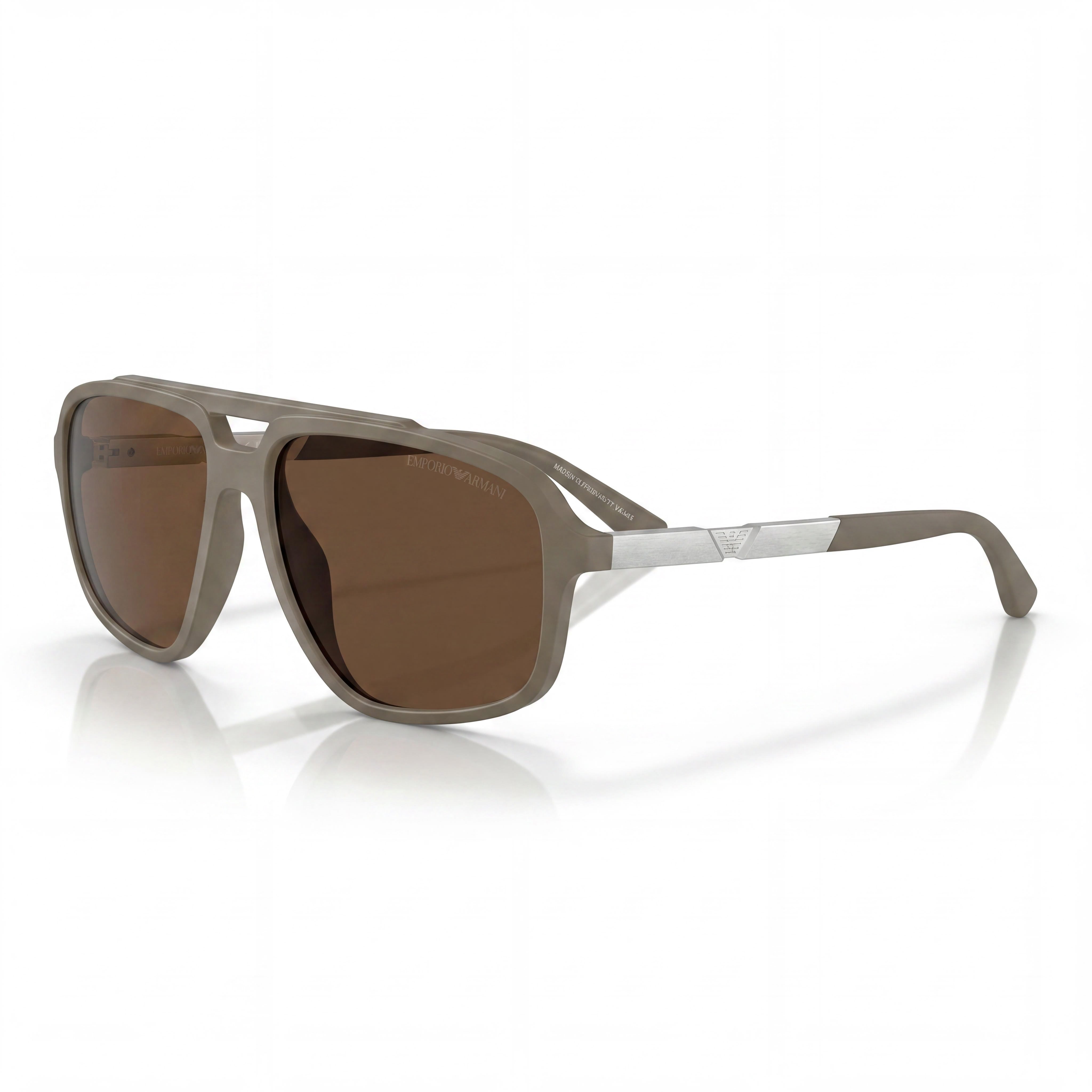 Emporio Armani Ea4236u Universal Fit Women's Matte Beige Dark Brown Plastic 100% UV Protection Sunglasses 59mm, Photo 1