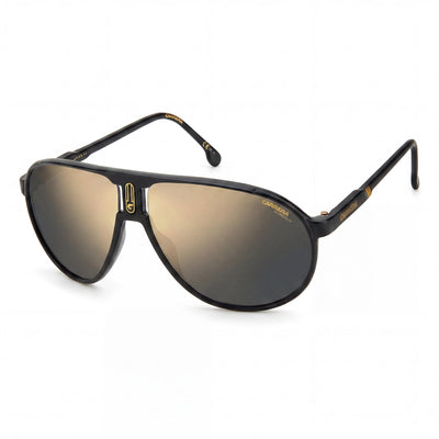 Carrera CHAMPION65/N Black Aviator Mirrored Sunglasses Unisex, 62mm