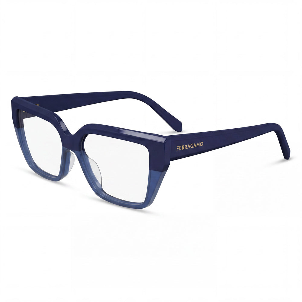 Salvatore Ferragamo Men's Sf2971 Multicoloured Acetate Frame Non-Polarised Blue Lenses 53mm Eyeglasses