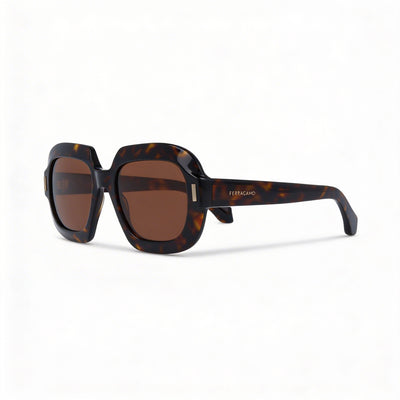 Gafas de sol Ferragamo Modern para hombre, sin polarizar, montura de acetato color carey oscuro, lentes de policarbonato 54-20-145