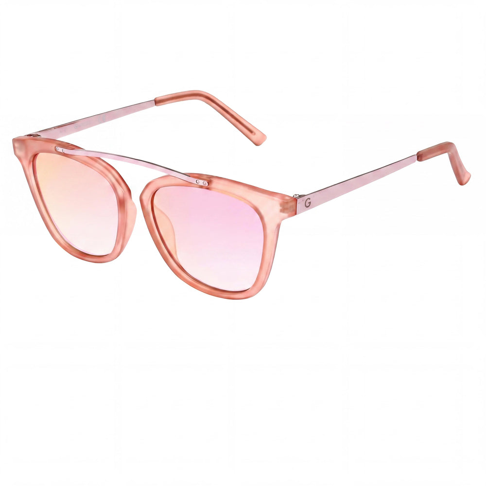 Gafas de sol cuadradas Guess Gg1154 para mujer, montura de policarbonato color rosa burdeos mate espejado, lentes rosas, 53 mm, protección UV