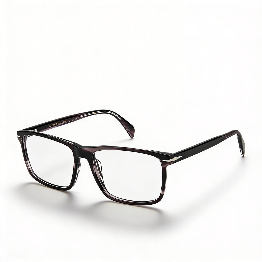 David Beckham Contemporary Unisex Titanium Frame Polycarbonate Lenses Grey Horn Eyewear 56