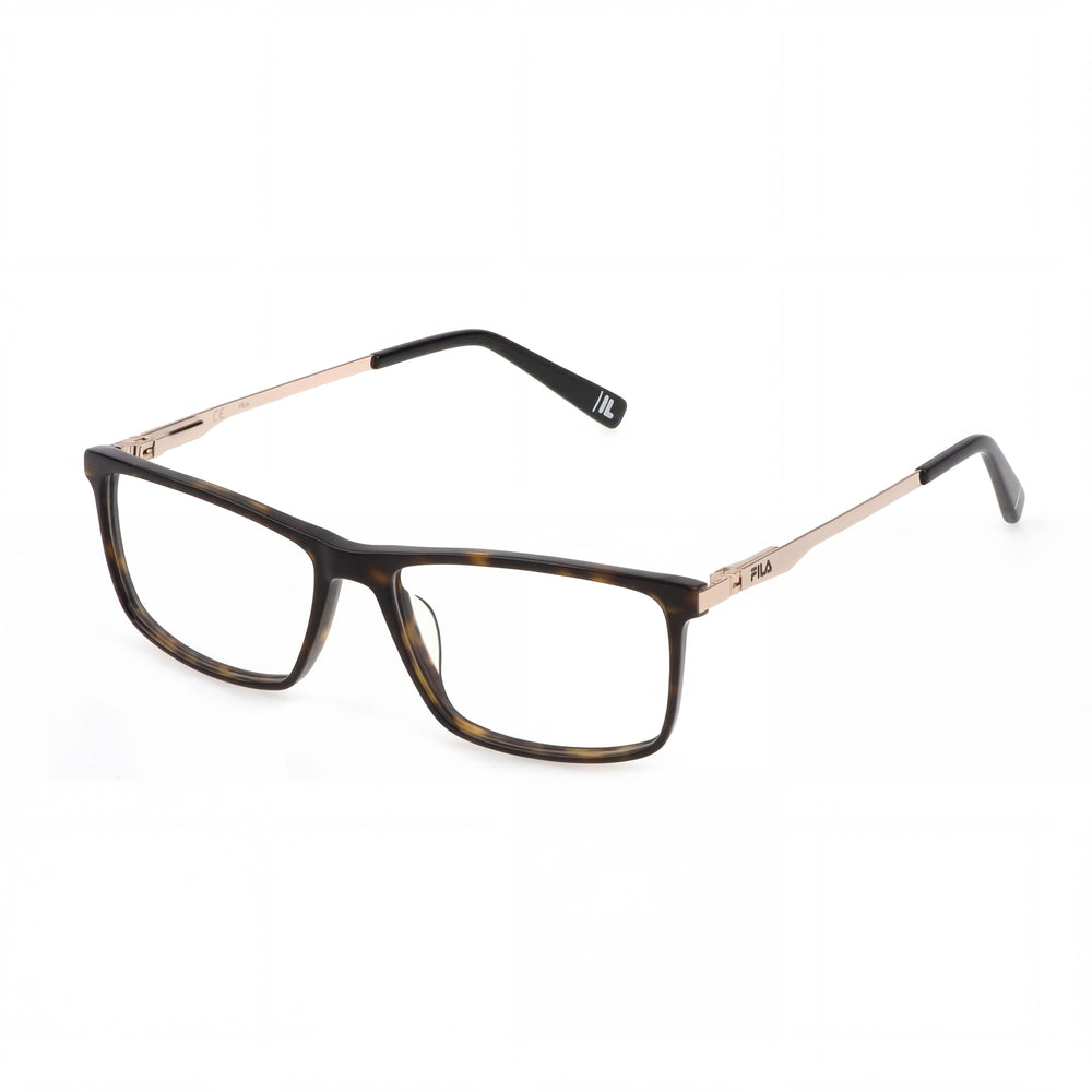 Fila Classic Dark Havana Acetate-Metal Combination Frame Unisex Eyeglasses, Lens Width 54mm