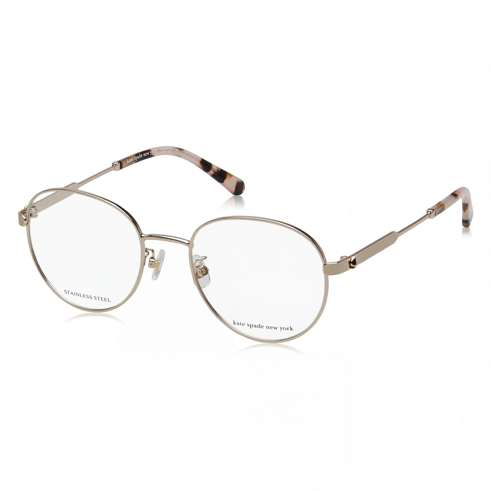 kate spade new york Jalisia/F Gafas de sol para mujer de acero inoxidable, marco dorado, habana rosa, ancho de lente 52 mm