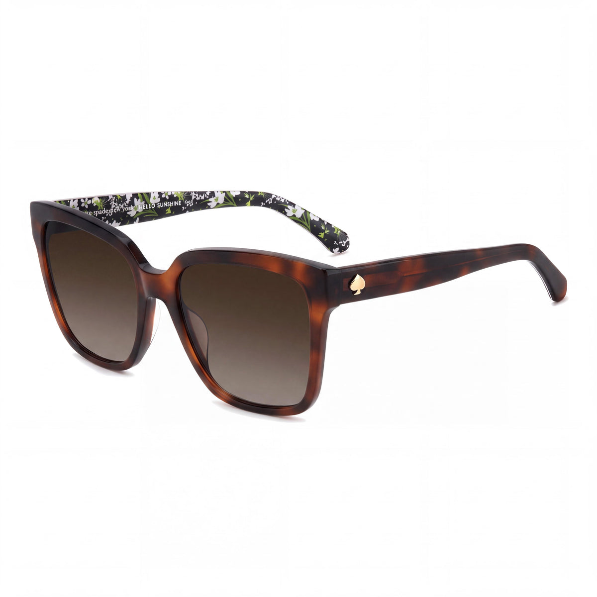 kate spade new york Gafas de sol clásicas para mujer con montura de acetato marrón habana y lentes de protección UV marrones degradadas de 56 mm, Photo 1