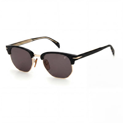 Gafas de sol Beckham Db 1002/S cuadradas para hombre con montura de poliamida negra y dorada y lentes de policarbonato - Ancho de lente de 51 mm