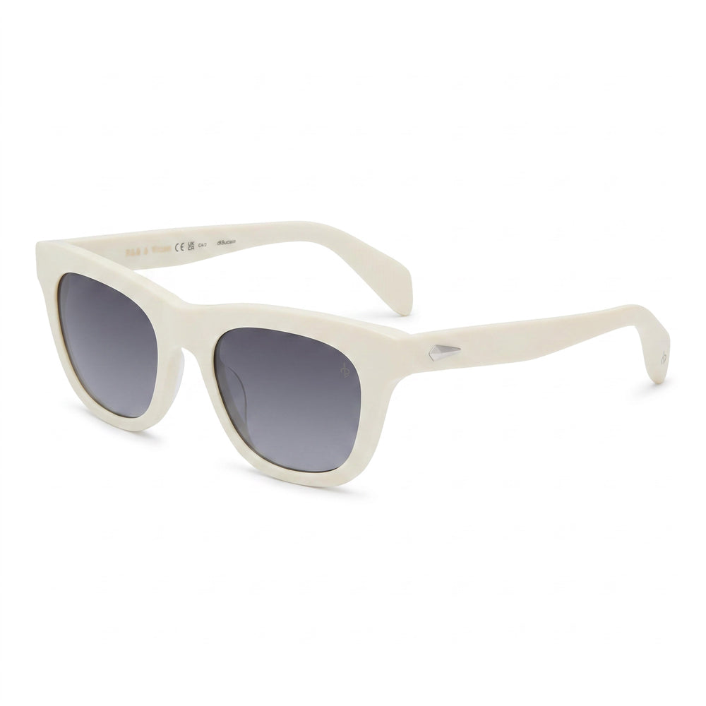 Rag & Bone Casual Unisex Sunglasses with Ecological Oil Frame, White, Dark Grey Shaded Non-Polarized Lenses, 52mm