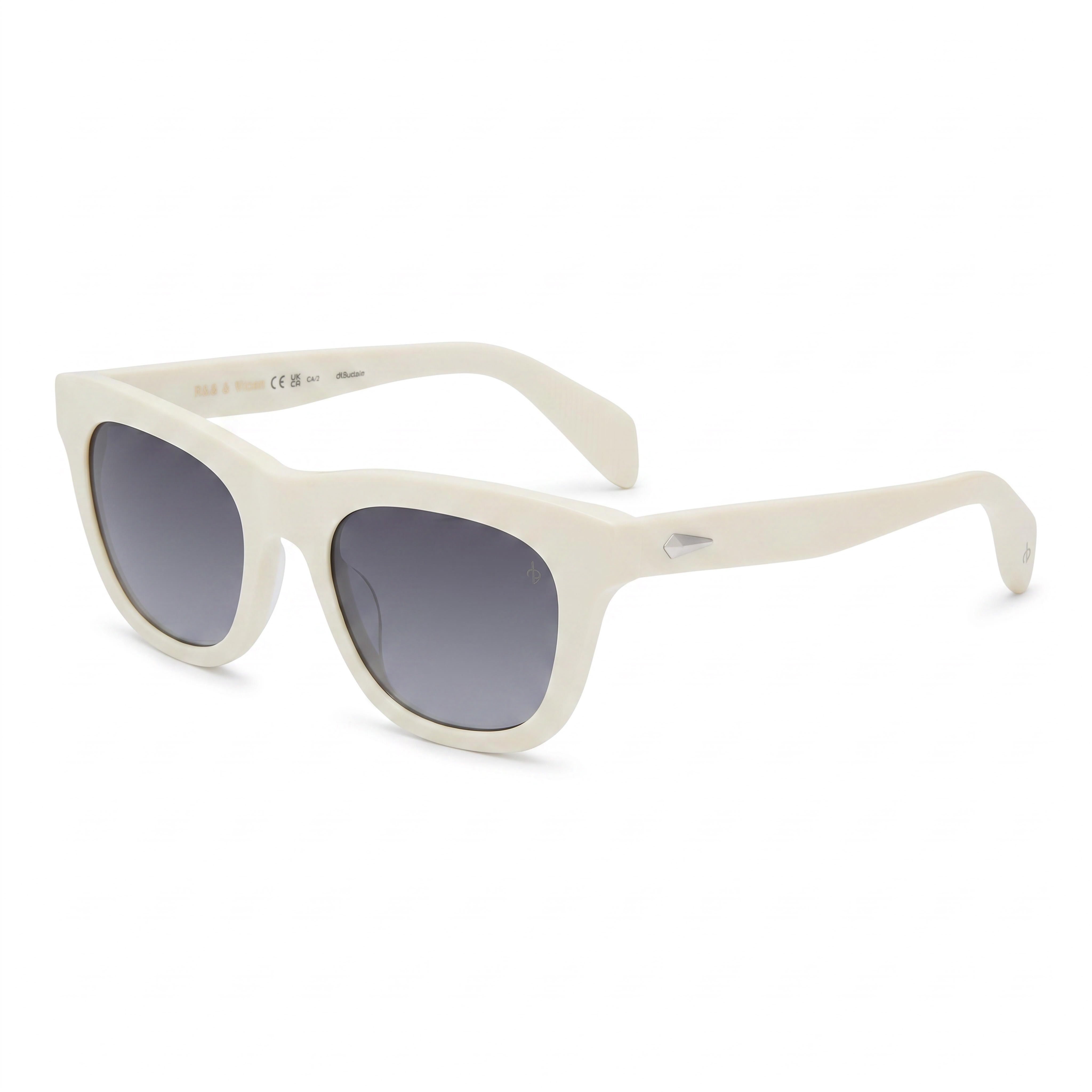 Rag & Bone Casual Unisex Sunglasses with Ecological Oil Frame, White, Dark Grey Shaded Non-Polarized Lenses, 52mm, Photo 1