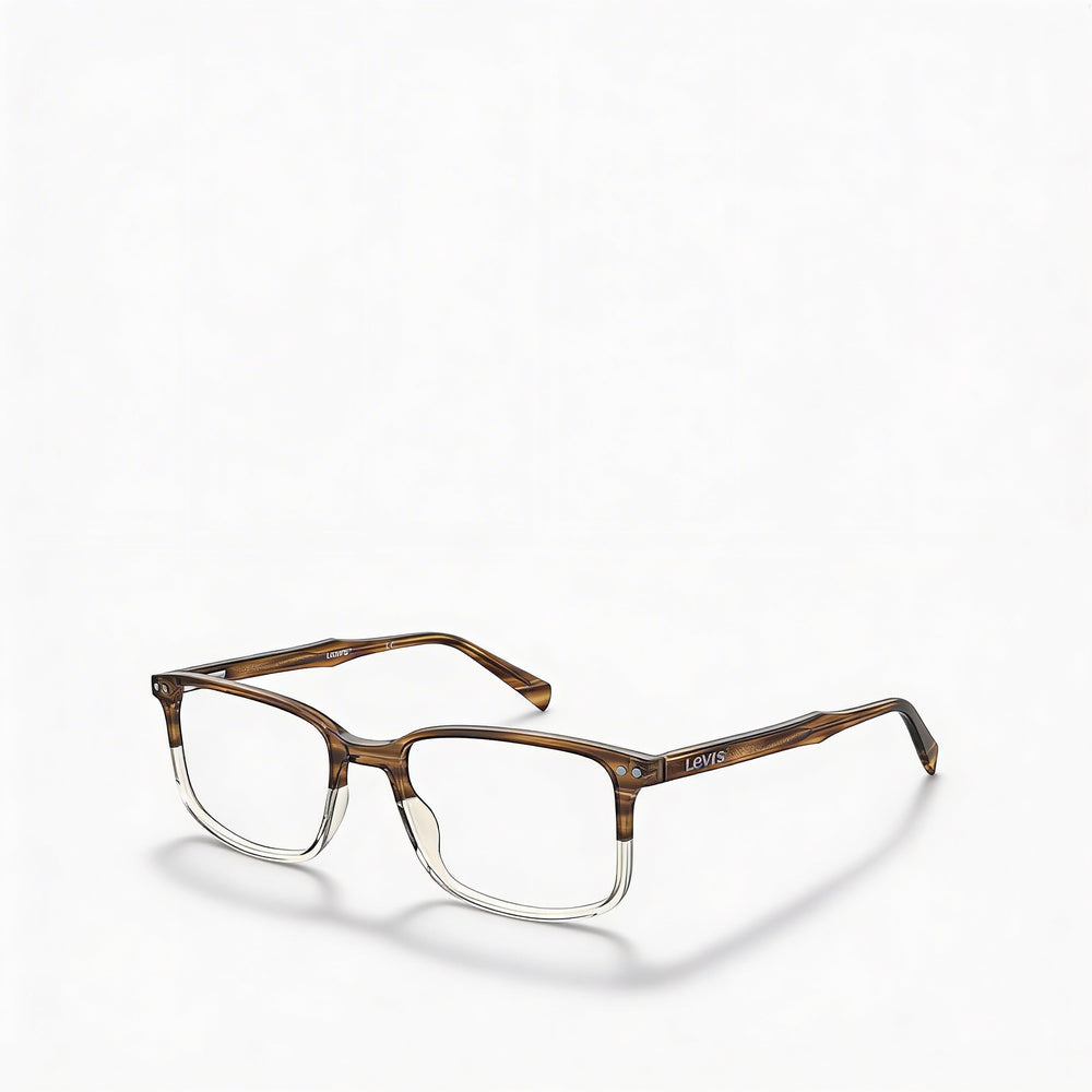 Levi's NOT Men's Brown Horn Plastic Frame Non Plastic Lenses 54-19-145mm