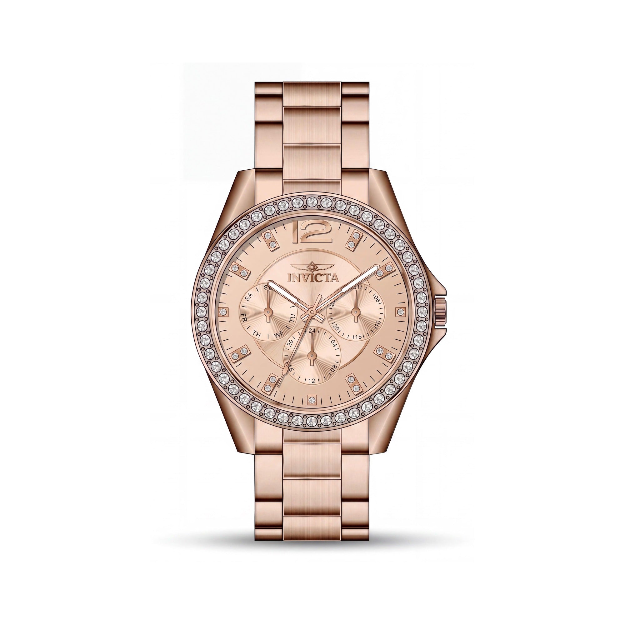 Invicta Angel 50111 Women's Rose Gold Dial Stainless Steel Bracelet Chronograph Quartz Movement Watch 38mm, Photo 1