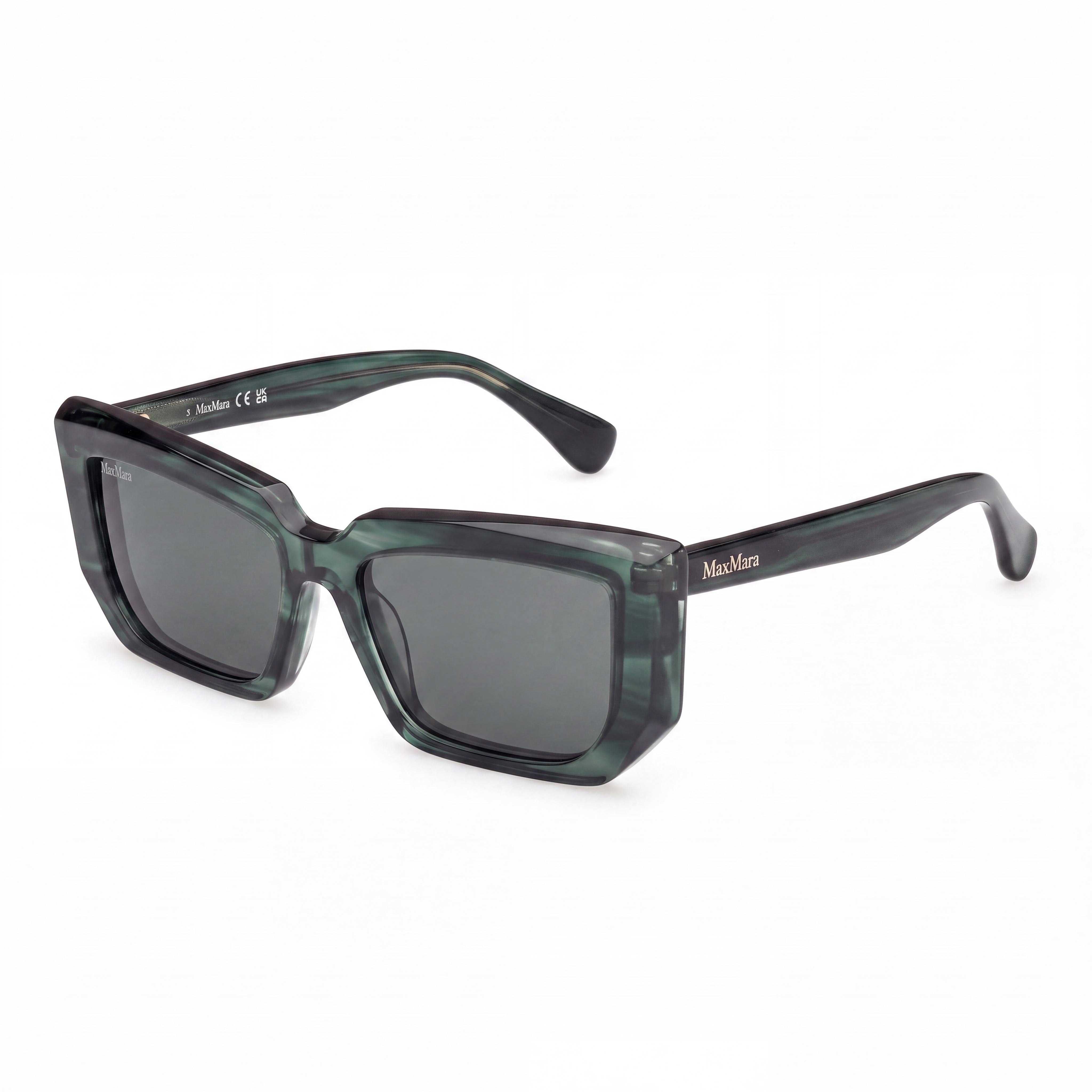 MaxMara Mm0126 Women's Non-Polarized Acetate Frame Eyeglasses, Dark Green Striped 54-16-140, Photo 1