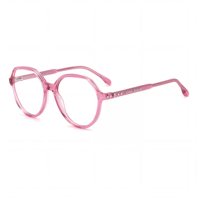 Isabel Marant 105861 Modern Women's Transparent Pink Acetate Oval Eyeglasses with Pink Polycarbonate Lenses 54mm