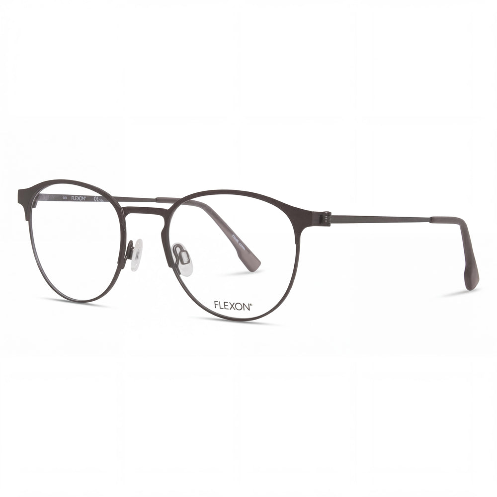 Flexon E1089 Unisex Metal Full Rim Round Eyeglasses Gunmetal 51mm