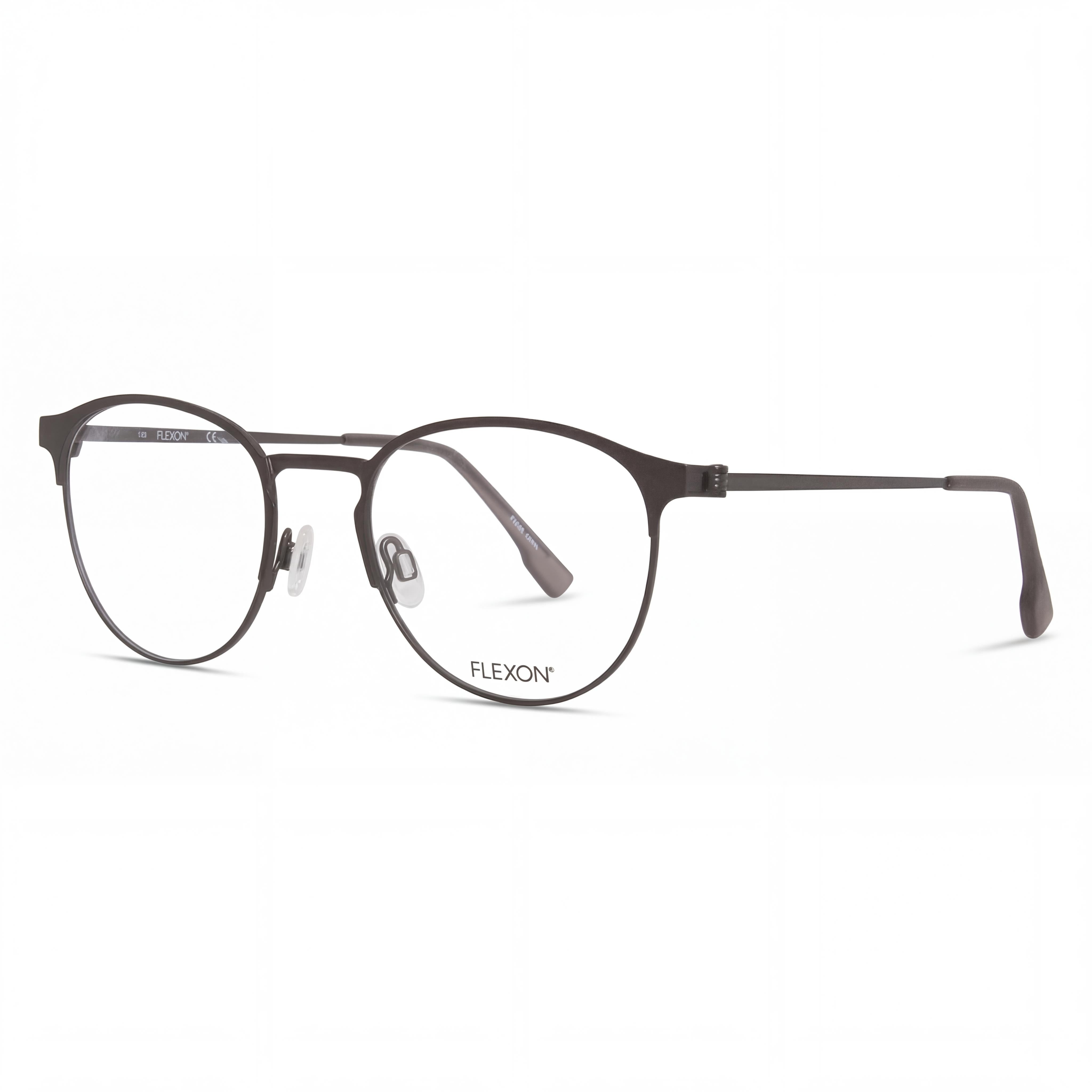 Flexon E1089 Unisex Metal Full Rim Round Eyeglasses Gunmetal 51mm, Photo 1