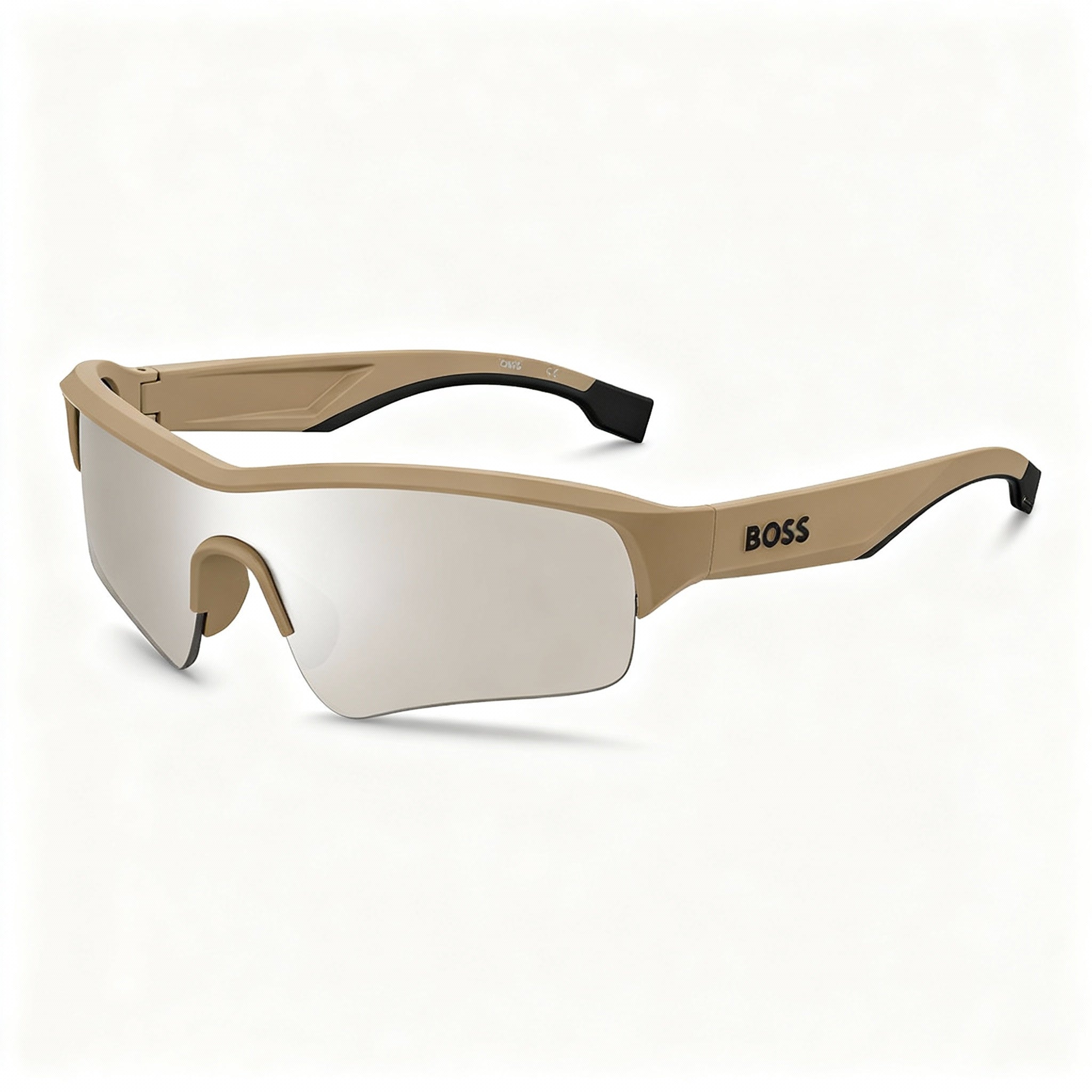 Hugo Boss BOSS 1607/S Active & Dynamic Unisex Acetate UV Non-Polarized Sunglasses, Beige/Silver, 99-1-125