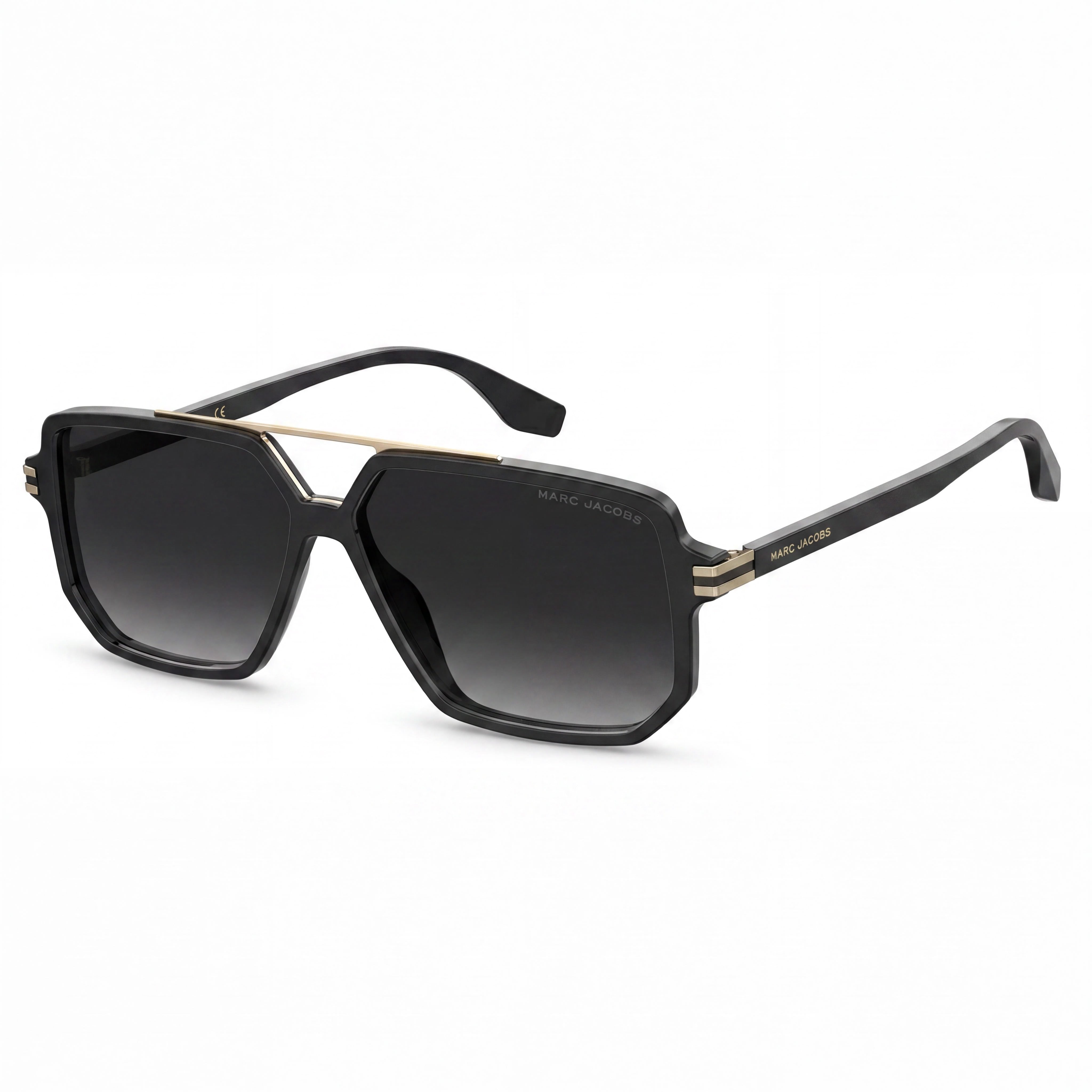 Marc Jacobs Classic Unisex Black Acetate Dark Grey Gradient Non-Polarized 100% UV Protection Sunglasses 58mm, Photo 1