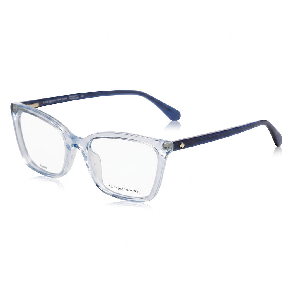 Gafas Kate Spade New York Modern para mujer con montura cuadrada de acetato azul transparente, lentes de 53 mm