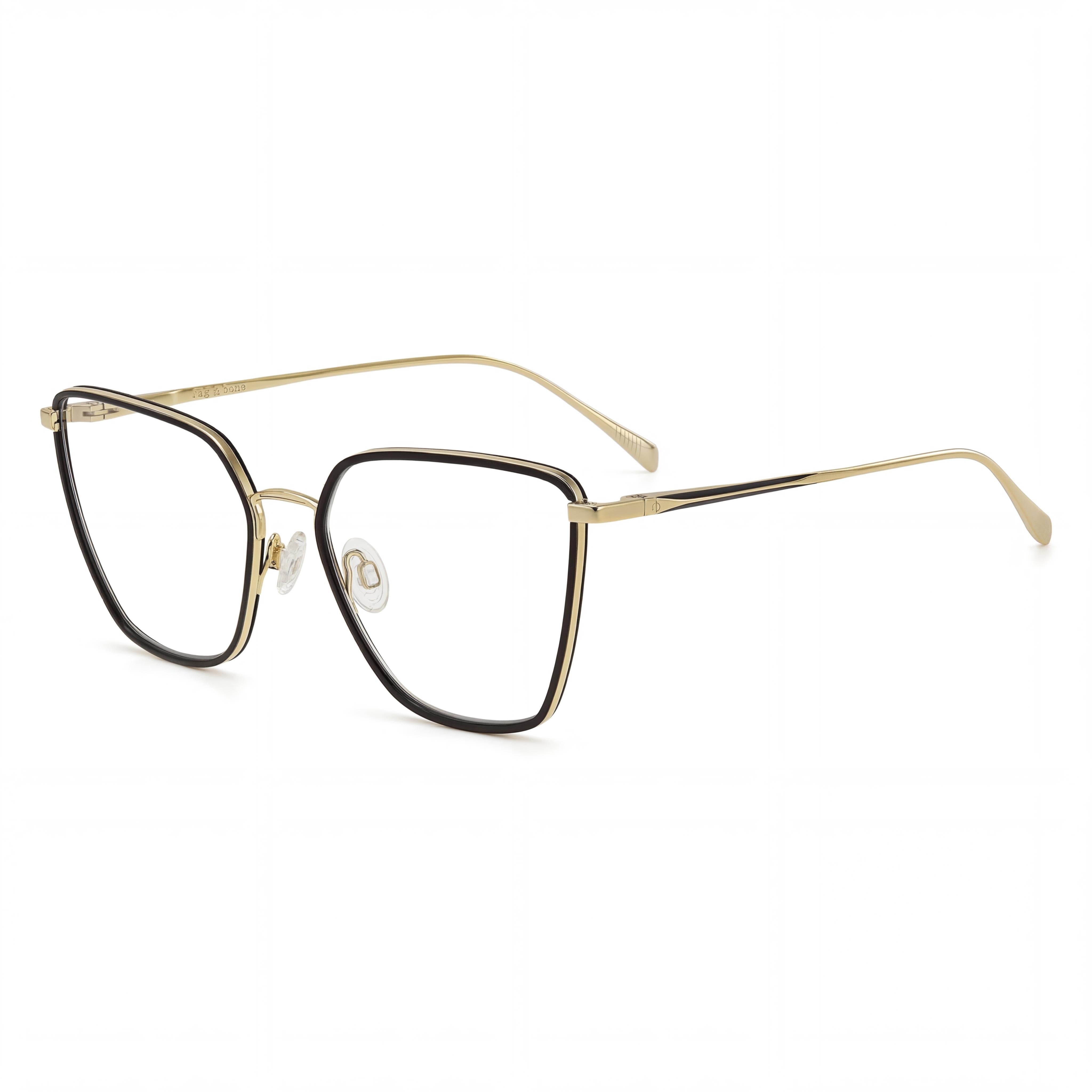 Rag & Bone Rnb3028 Men's Gold Black Stainless Steel Eyeglasses 55mm, Photo 1