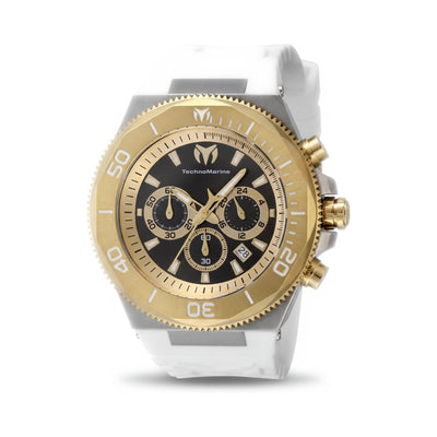 Technomarine Manta - Ocean TM-224019 Men's Chronograph Quartz Silver Stainless Steel Case & Black Dial, 49mm
