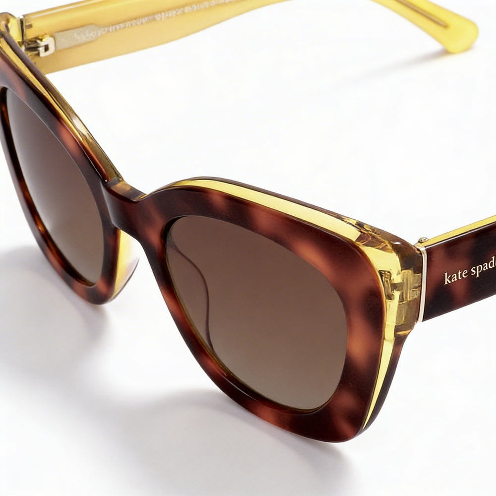 Kate Spade New York MARIGOLD/S Gafas de sol de mujer marrones havana de acetato con protección UV y cristales marrones degradados de 51mm