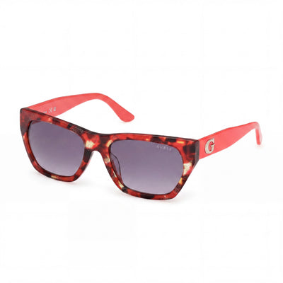 Gafas de sol Guess Comtemporary para mujer, color rojo habana/rojo claro brillante, acetato, degradado, ahumado, sin polarizar, protección UV, 56 mm