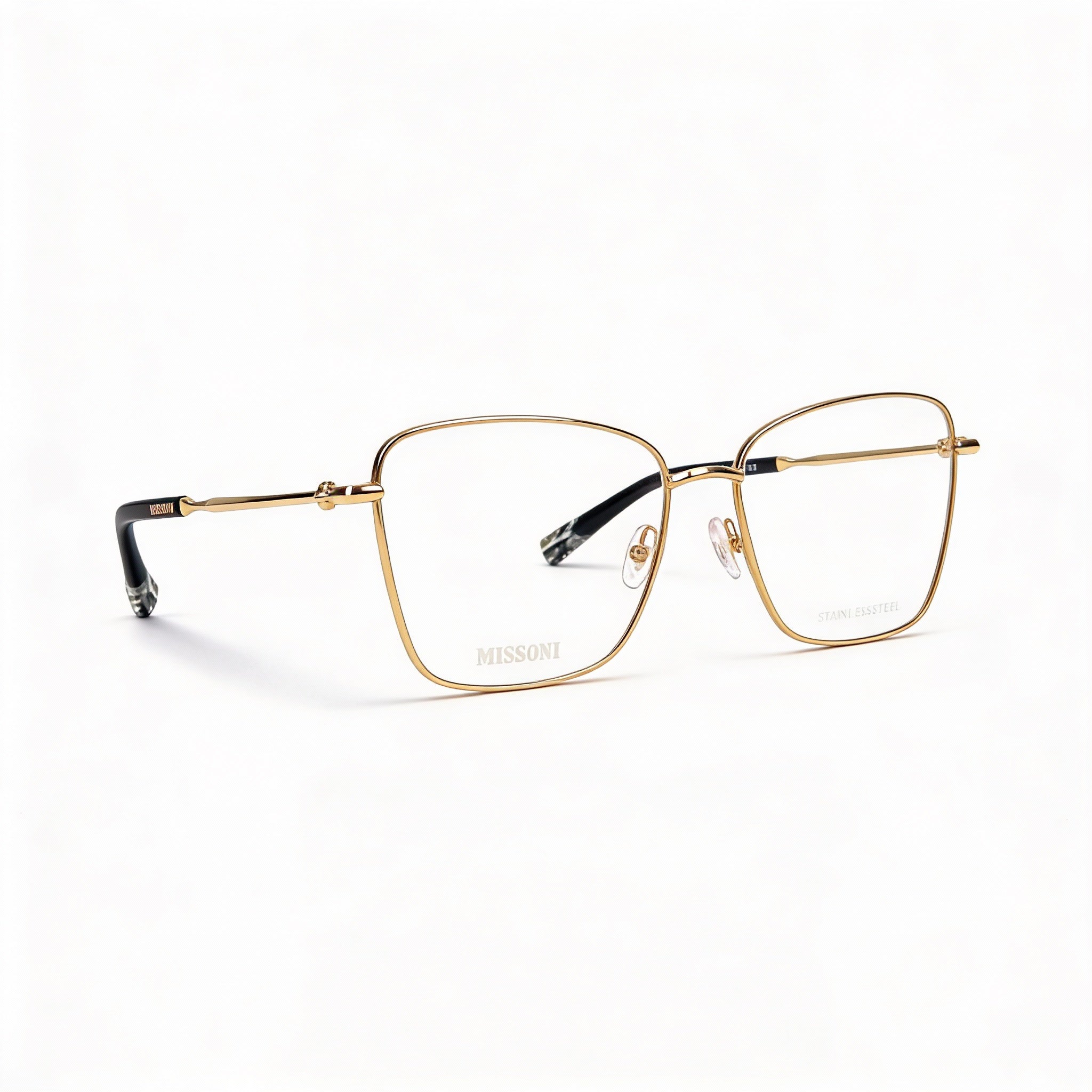 Gafas graduadas Missoni Mis 0099 de acero inoxidable en oro rosa para mujer, con lentes transparentes de demostración, 54 mm, Photo 1