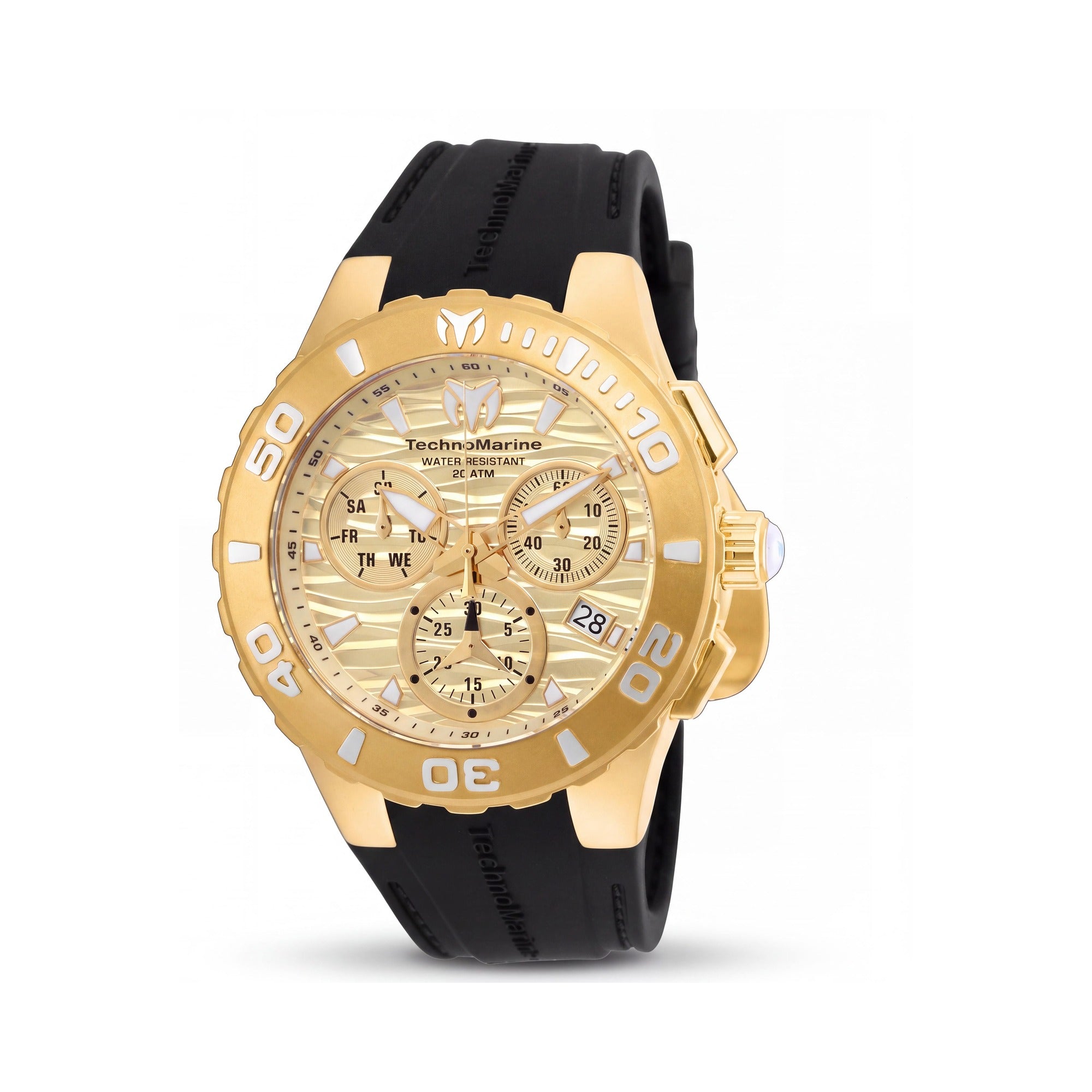 Technomarine Cruise TM-115079 Reloj cronógrafo de cuarzo para hombre de acero inoxidable dorado de 44 mm, resistente al agua 200 m, Photo 1