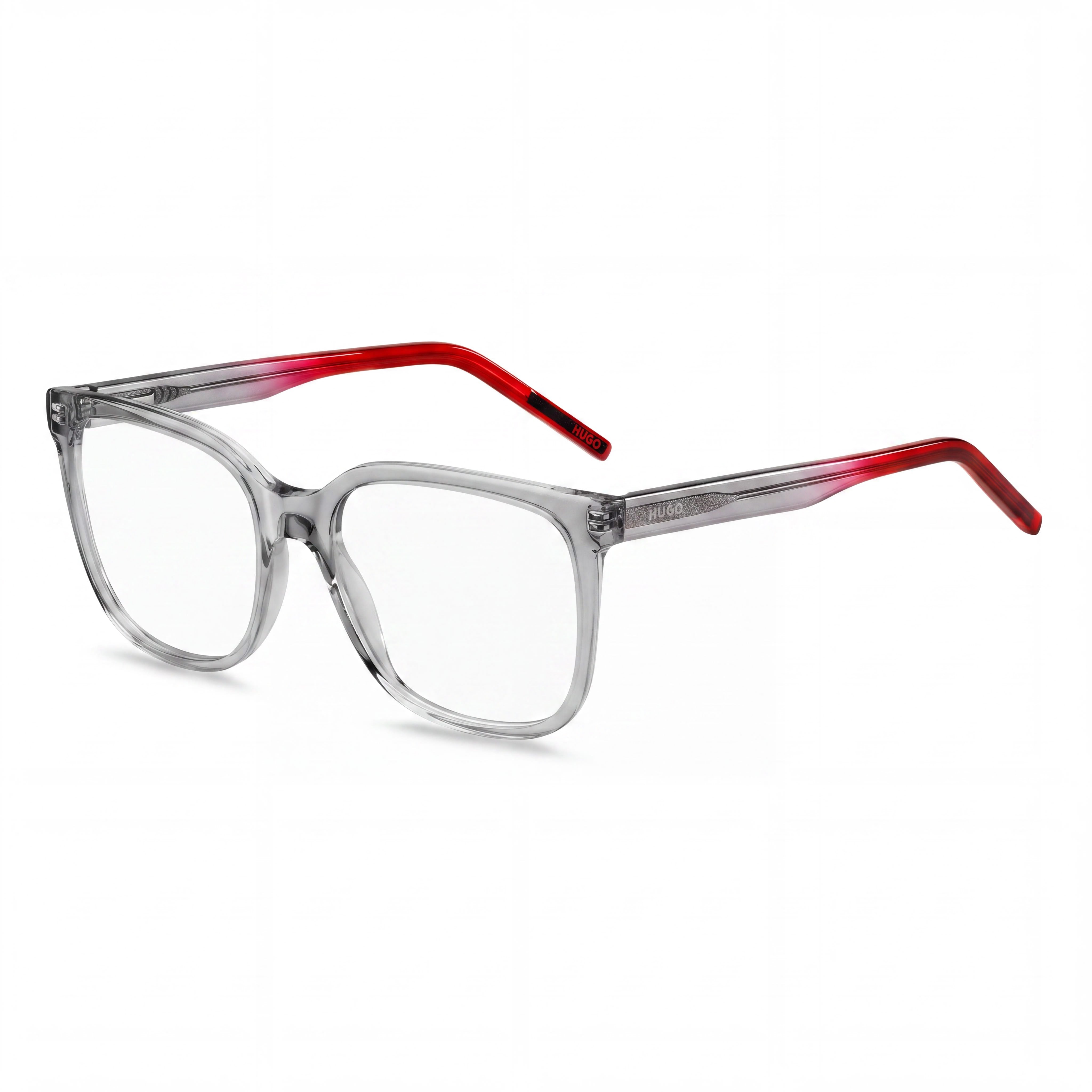 HUGO Modern Women's ECO ACETATE Grey Red Optical Frames 52/17/140, Photo 1