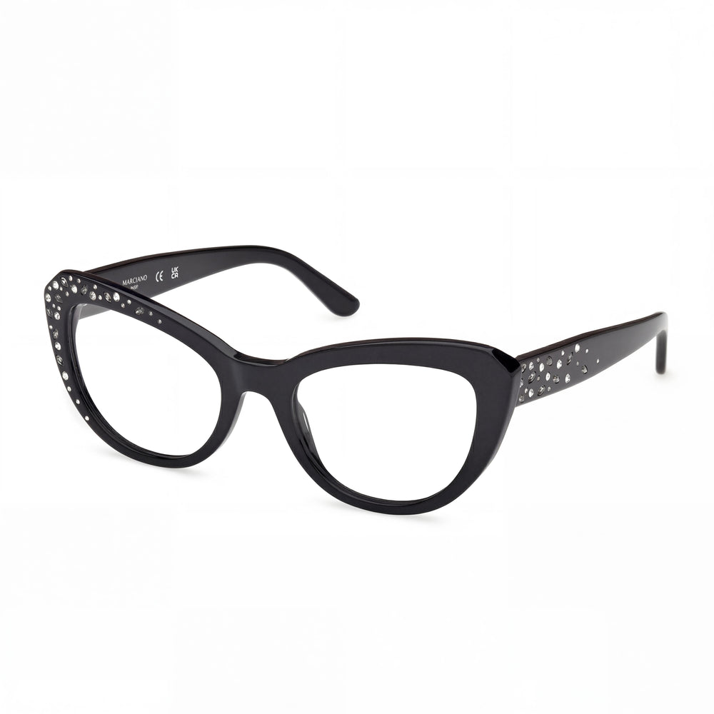 Gafas GUESS by Marciano Gm50016 para mujer, montura de plástico negro brillante, sin policarbonato, talla 53-20-140
