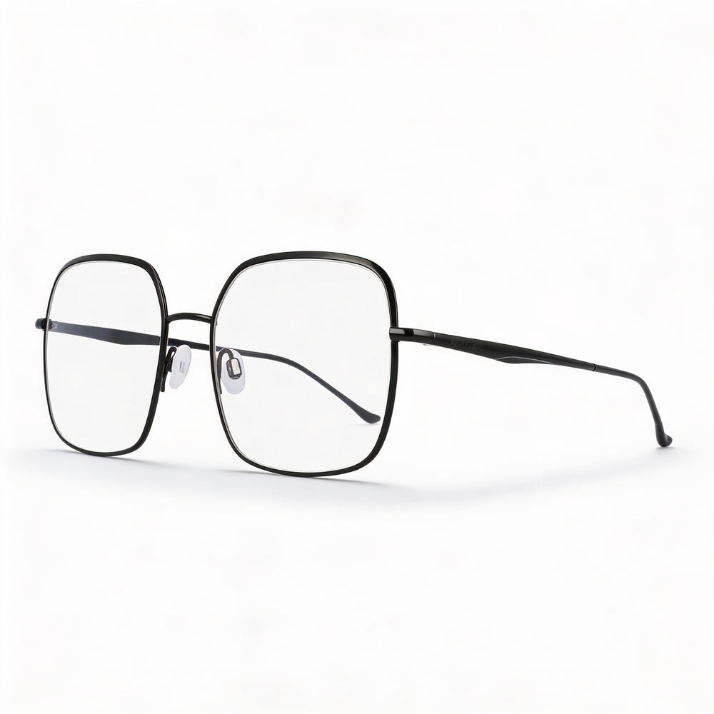 Gafas unisex Donna Karan DO1003 con montura metálica negra y lentes transparentes personalizables (talla 52-52-140)