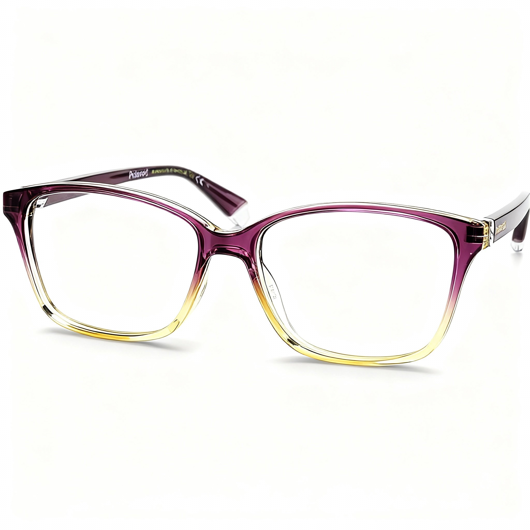 Polaroid Modern Women's Purple Beige Full Rim Square Injected Plastic Non-Polarized Eyeglasses 55-15-145